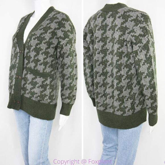 Madewell‎ Allston Double-Button Cardigan Sweater in Houndstooth, size S - Picture 16 of 16